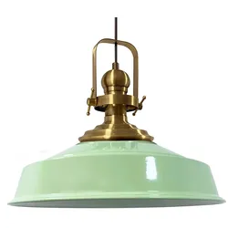 Bamyum Pendelleuchte "Asletl" Hängelampe, E27, Ø41cm, Minzgrün Lampe