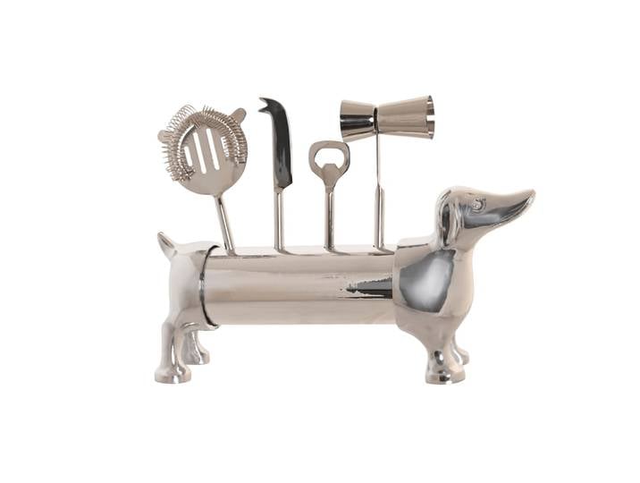Ensemble de 4 accessoires à cocktail en inox argenté 37x9x18 cm