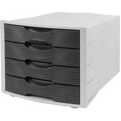 Soennecken Schubladenbox 1555 4 geschlossene Schübe schwarz