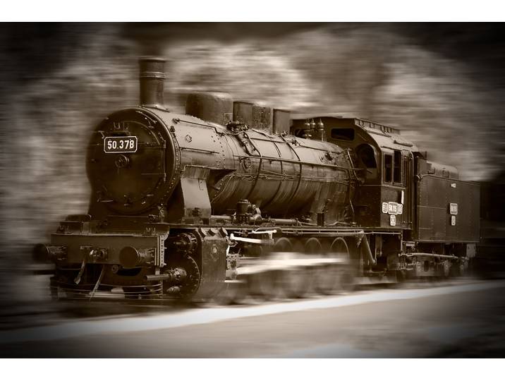 Fototapete PAPERMOON Steam Locomotive , bunt, B:3m L:2,23m, Vlies, Tapeten, Fototapete