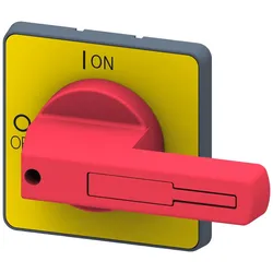 Siemens 3LD9243-3B Drehantrieb, Betätigungsknebel rot/gelb, für Vierloch- Frontbefestigung, Zubehör 3LD92433B