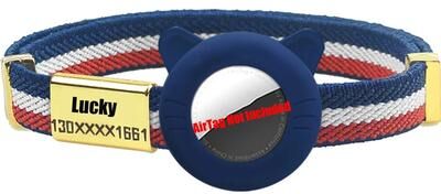 Uplift Essentials New Breakaway AirTag Tracker Cat Collar With Custom ID multicolor