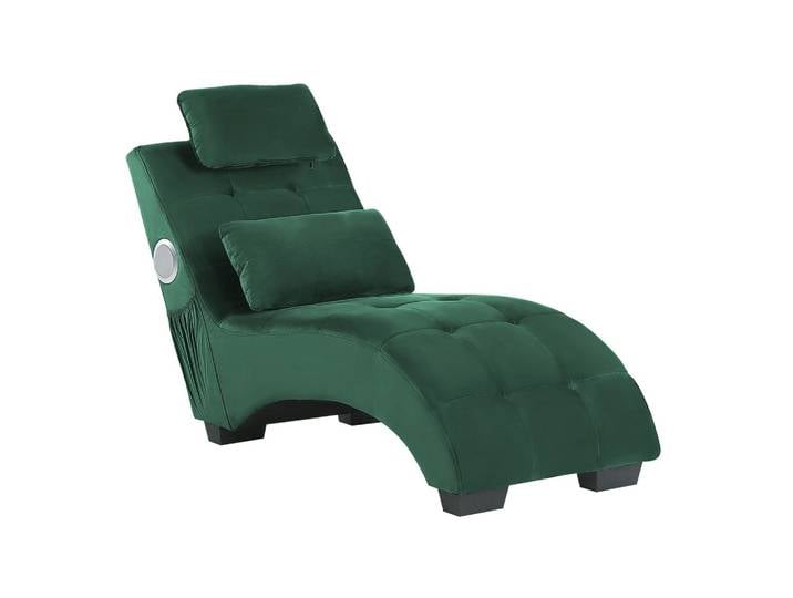 CHAISELONGUE Samtstoff Grün Simorre