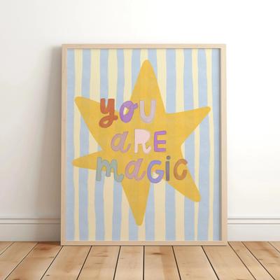 Uplifted Finds Magic & Fondness Nursery Canvas   Unicorn Garden Quote Art   Executive Junior Suite & Sanctuary Decor wo243 50 X 75 Cm No Frame