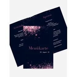 Menükarten Hochzeit selbst gestalten mit Spruch und Fotos im Onlinedesigner bei Meine-Kartenmanufaktur.de