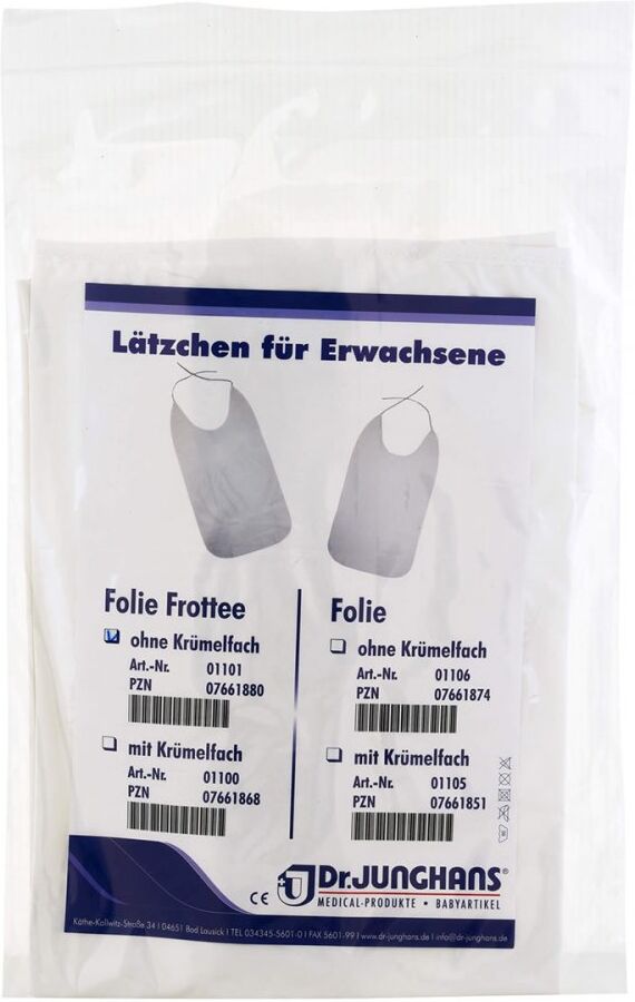 Lätzchen Erwachsene ohne Krümelfach Fol.eins.frottee