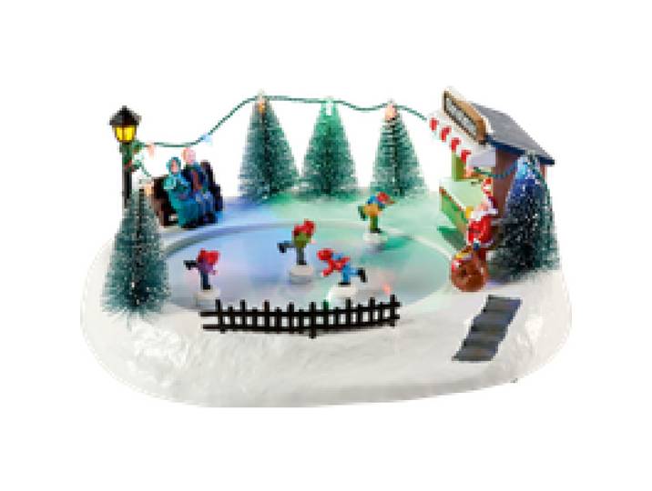 LIVARNO® Village de Noël LED, avec musique et mouvement (patinoire)