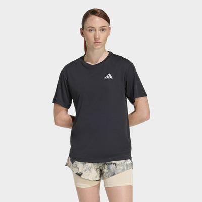 Laufshirt ADIDAS PERFORMANCE "RUN ESS TEE W", Damen, Gr. XS, schwarz, Obermaterial: 100% Polyester, Rundhals, Shirts Laufshirt, mit climacool Technologie, ohne Verschluss