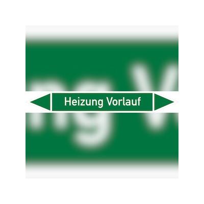 Rohrleitungskennzeichen Heizung Vorlauf - 100x15 mm Folie selbstklebend
