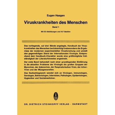 Viruskrankheiten des Menschen, Taschenbuch von Eugen Haagen, Steinkopff, 978-3-642-48990-7