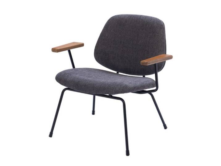 Fauteuil en tissu gris et bois Arnold - Amadeus