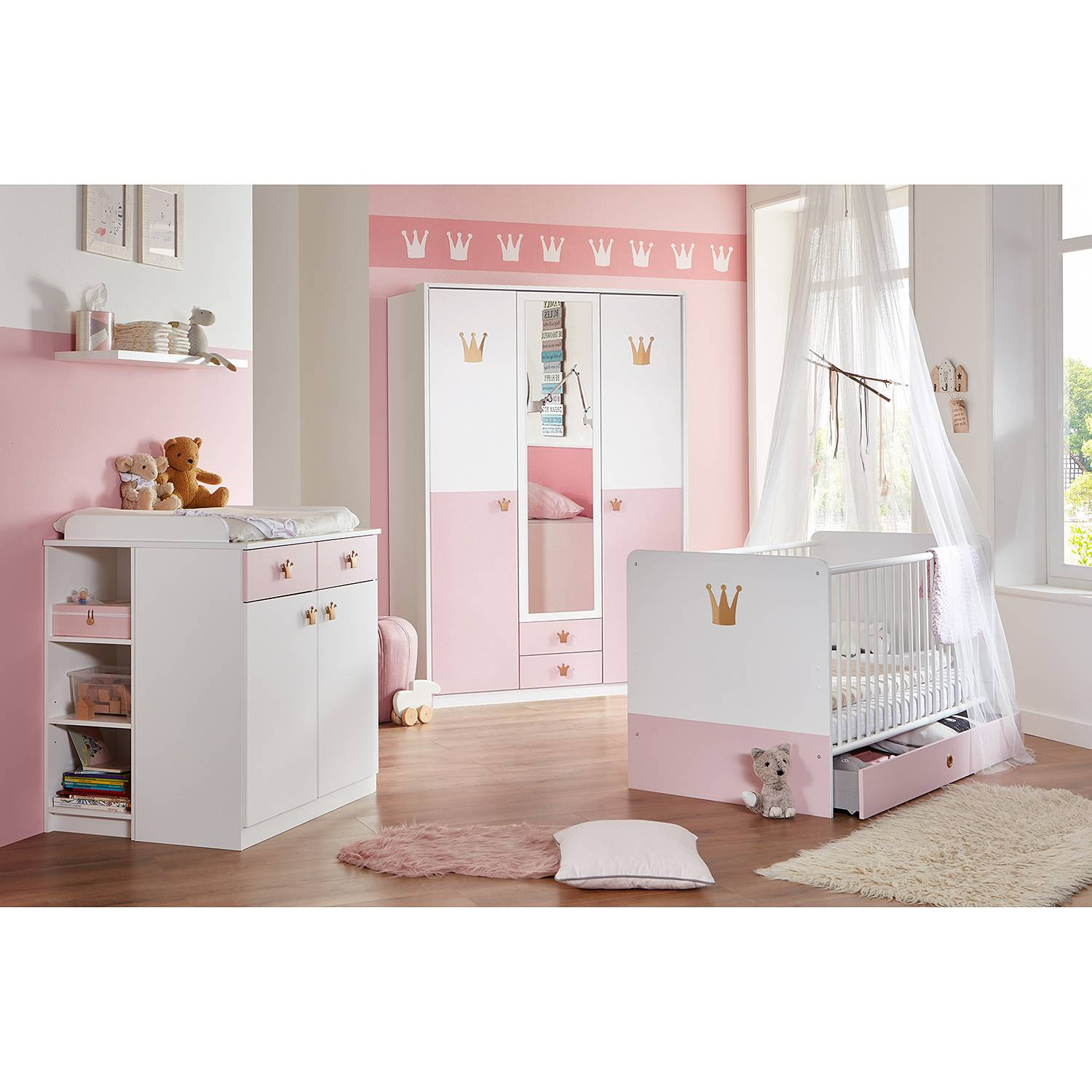 home24 Draaideurkast Cindy wit mat 139 cm
