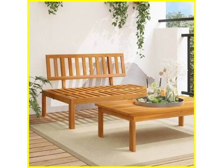 NEUF Canapé central palette de jardin bois massif d'acacia AF52 - YESMAEFR - Nouveau produit