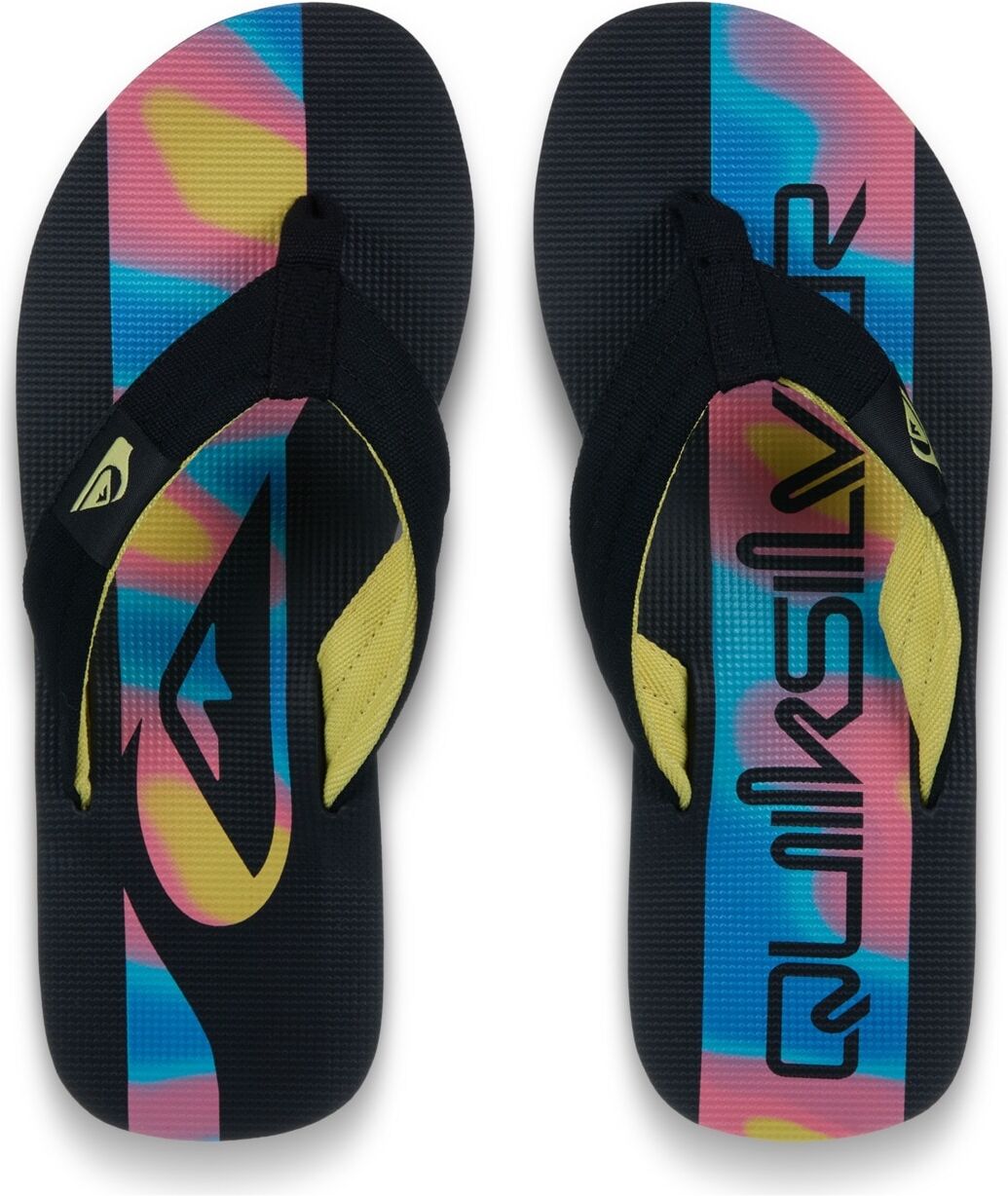 Sandale QUIKSILVER "Molokai Layback", Herren, Gr. 7(40), bunt (schwarz holmes), Obermaterial: 100% Baumwolltextil, Futter: 100% Polyestertextil, Laufsohle: 100% Schwammgummi., Schuhe Sandale schwarz holmes 7(40)