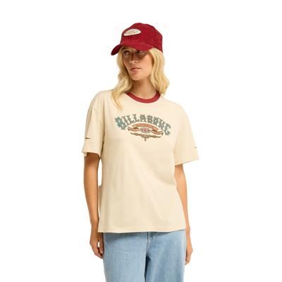 T-Shirt BILLABONG "Since 73 Tomboy", Damen, Gr. L, beige (oatmeal), Obermaterial: 70% Baumwolle, 30% Baumwolle., Shirts T-Shirt