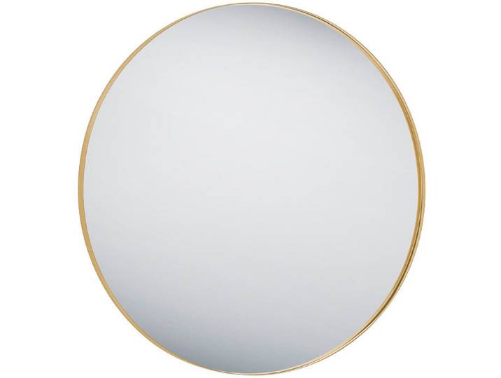 Dekospiegel MIRRORS AND MORE Britney , gold (goldfarben), B:80cm H:80cm T:2,8cm Ø:80cm, Metall, Spiegel, Dekospiegel, Wandspiegel, rund, Ø 80 cm, Metallrahmen