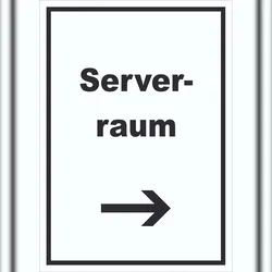 HB-Druck Serverraum Schild mit Text und Richtungspfeil rechts Computer IT PC hochkant A3 (297x420mm)