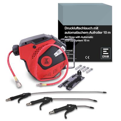 Enva Druckluft-Ausblaspistolen-Satz + Druckluftschlauch Aufroller [Hersteller-Nr. 40668273]