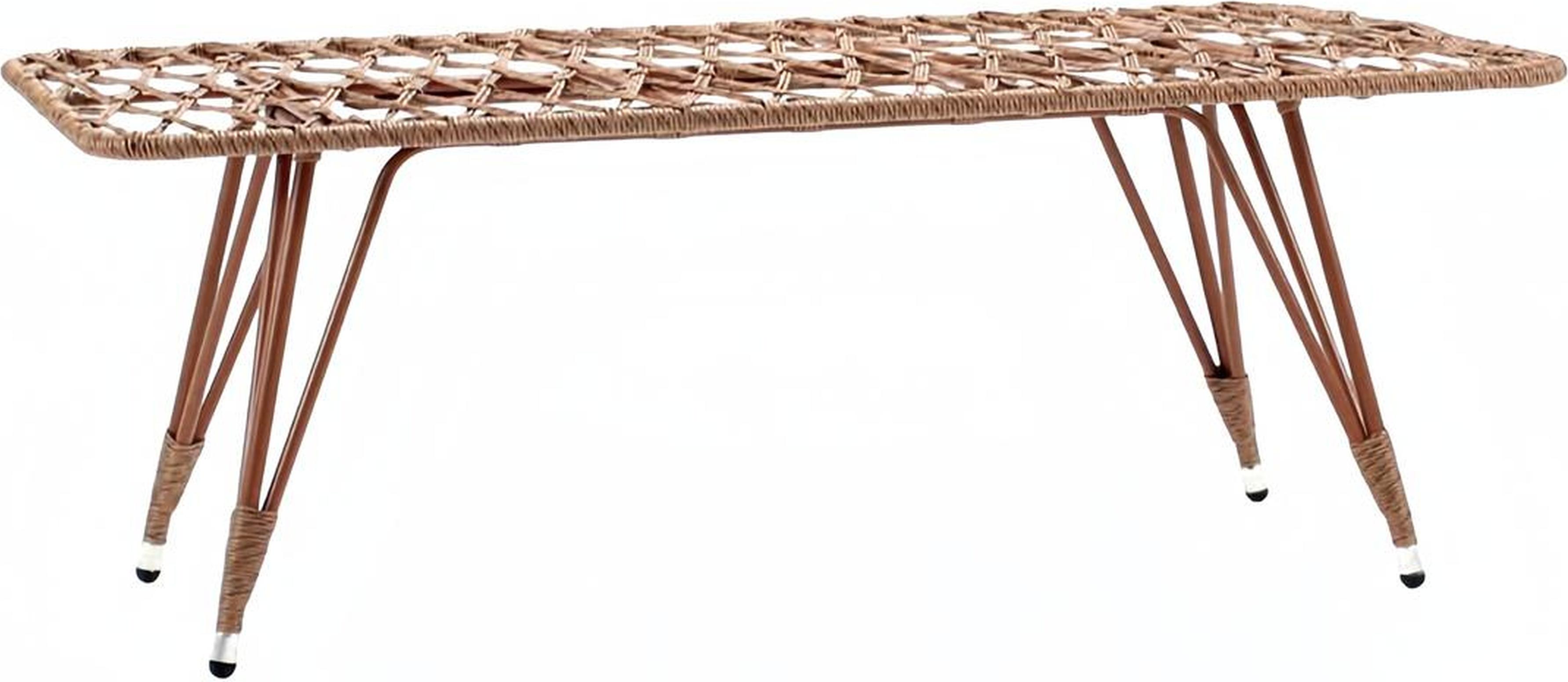 Esstisch echteckig Braun Luxus Hochwertig Rattan Moderner Design