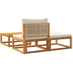 vidaXL, Gartenlounge, Malik (Mittelteil + Fussstütze + Tisch)