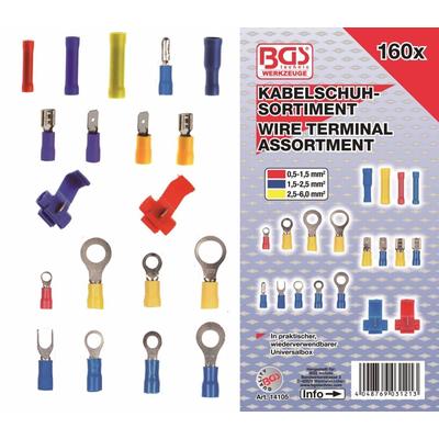 BGS technic 14105 Kabelschuh Sortiment 160tlg im Sortimentskasten