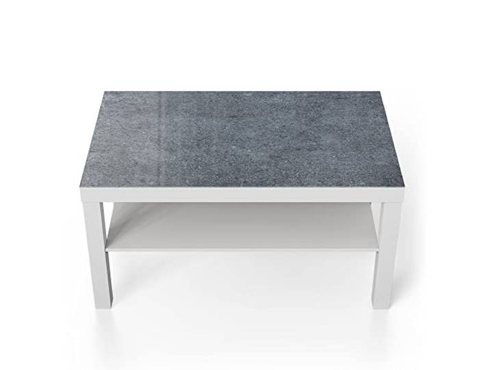 DEQORI Glastisch weiß groß 90x50 cm Motiv Detaillierte Betonwand ausgefallener Beistelltisch aus Glas Hochglanz Couchtisch fürs Wohnzimmer moderner Couch Tisch mit Design