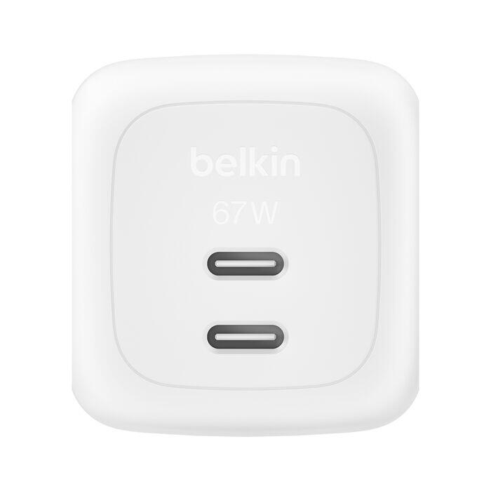 Belkin BoostCharge Pro 67 W 2x USB-C GaN Ladegerät, weiß WCH020kqWH