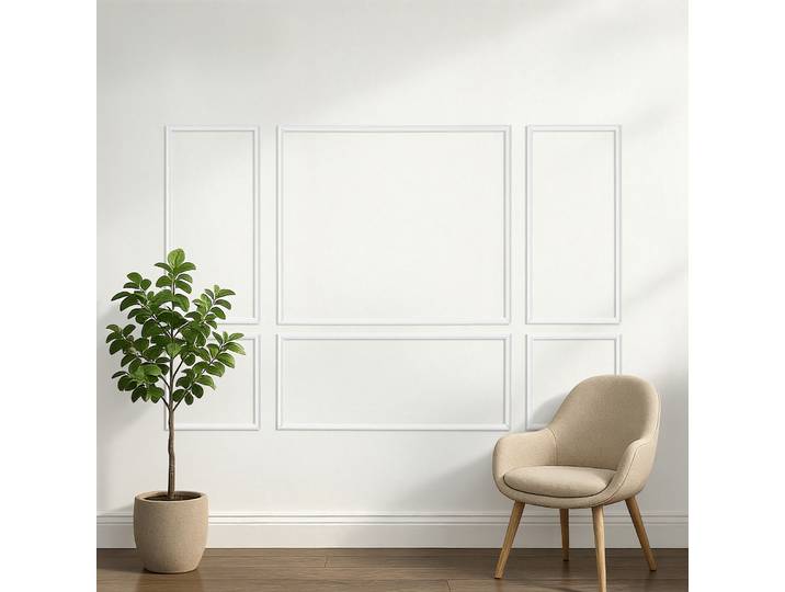 Vevor Kit Moulure Murale Predecoupee 3 Lots Cadres Moulure Murale 58 Cm 143 Cm 122 Cm Pour Deco Interieure Mur Deaccent Salon Chambre Couloir\, En Polystyrene\, Leger\, Pret A Peindre\, Etanche\, Blanc