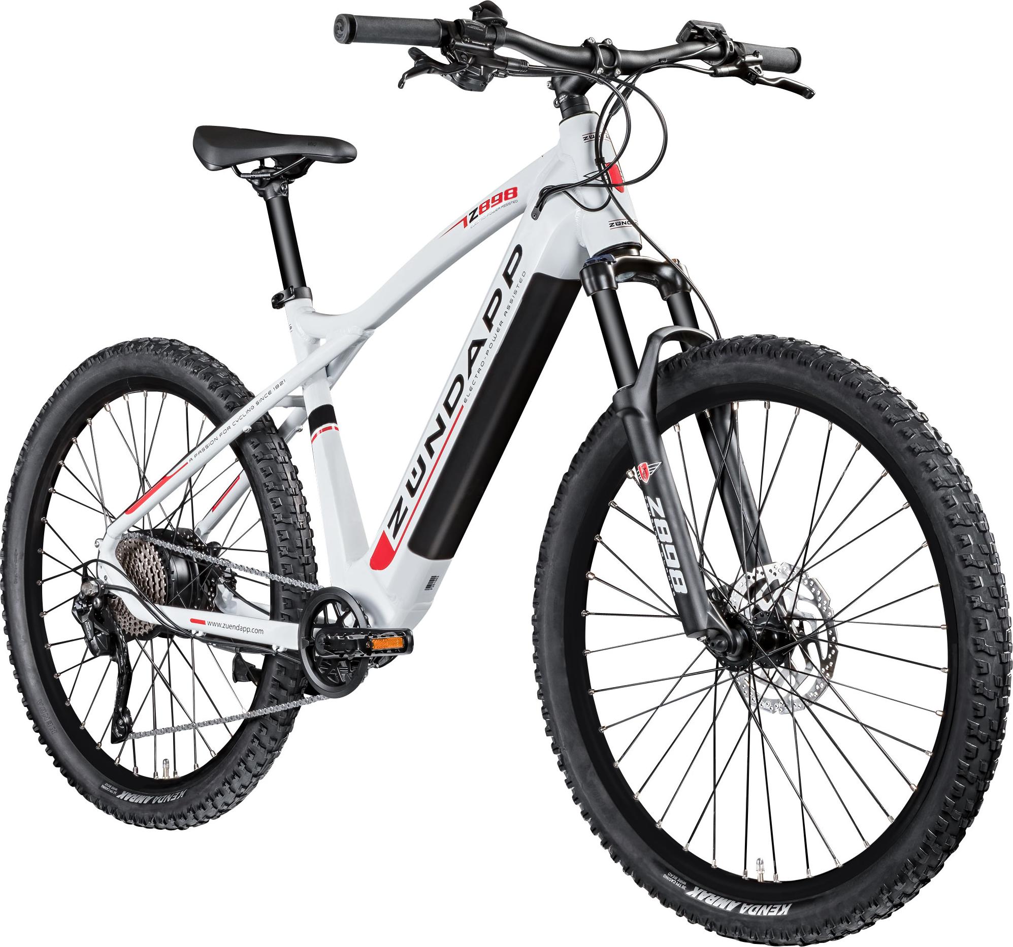 Zündapp Z898 E-Bike E Mountainbike 27,5 Zoll 10 Gang weiß/rot