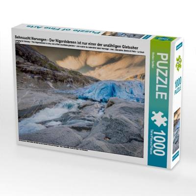 CALVENDO Puzzle Sehnsucht Norwegen - Der Nigardsbreen ist nur einer der unzähligen Gletscher | 1000 Teile Lege-Größe 64x48cm Foto-Puzzle für
