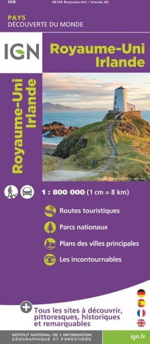 Carte touristique - Royaume-Uni & Irlande   IGN
