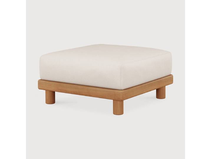 Ethnicraft Monocle Outdoor-Hocker Teak/Stoff White