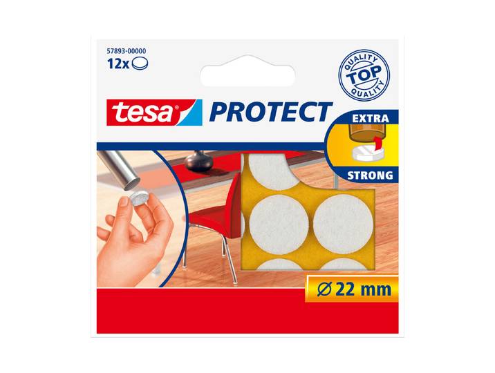 Tesa Filzgleiter Weiss ⌀ 2 cm 12 Stück