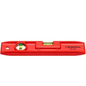 Hultafors Wasserwaage 401803, Torpedo-Wasserwaage TVP, 25cm, mit V-Nut, 2 Libellen