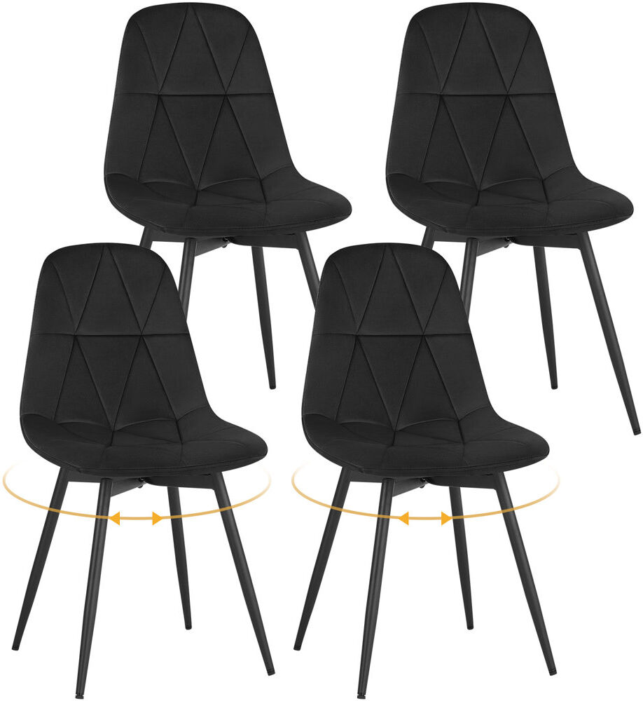 George Oliver 47 cm H Velvet Side Chair Black 85cm H X 41cm W X 41cm D