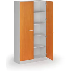 Metall-Aktenschrank mit Holztüren, zerlegt, 1950 x 1000 x 400 mm, Kirschbaum