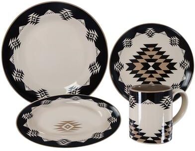 Paseo Road by HiEnd Accents Paseo Road Chalet Aztec Ceramic 16 Piece Dinnerware Set