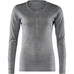 FALKE Damen Langarmshirt Silk-Wool, Größe L in Grau Grau