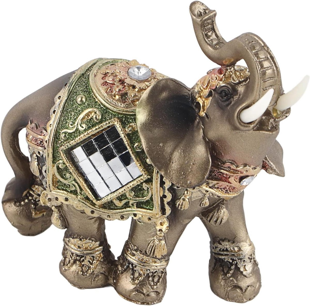 Groen Feng Shui Olifant Decoratie Beeld - Maat M 10 cm