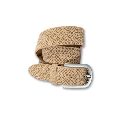Ledergürtel SILBERGIFT "Ledergürtel mit stylischer Animal-Prägung", Damen, Gr. 105, beige, Rindsleder, Gürtel Ledergürtel