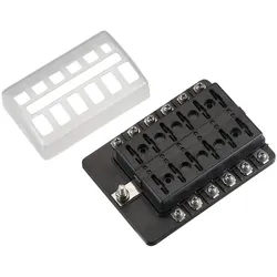 KFZ-Flachsicherungshalter mit LED Indikator für 12 Sicherungen 30A/32V DC (Schraubanschluss)