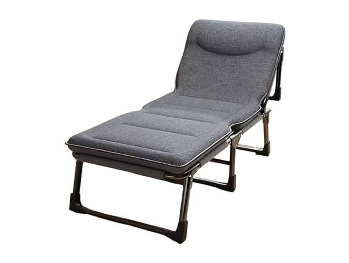 EBzvblxm Tragbares Klappbett aus Stahl Grau, mehrere Größen, Home-Office-Camping: Nutzung über Nacht(Gray C,190*70*30cm)