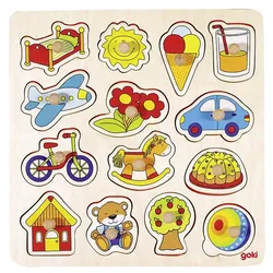 Goki Steckpuzzle Schaukelpferd, Ball, ...  57576