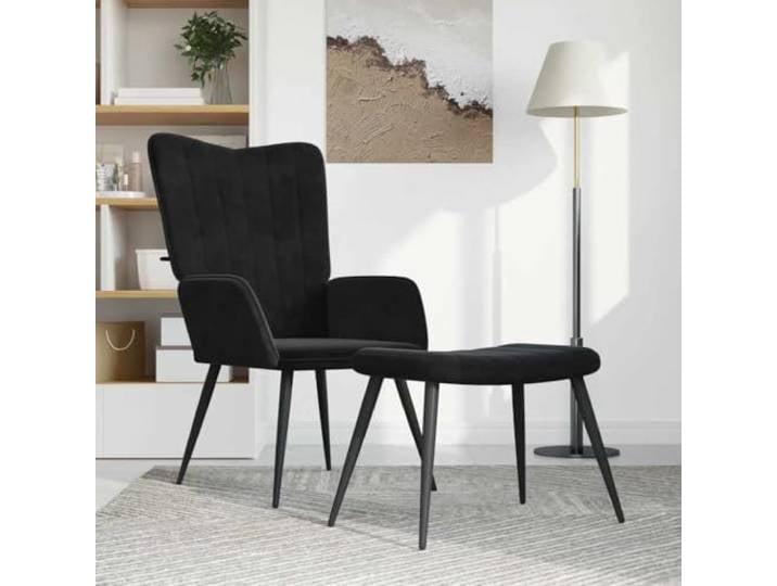 Relaxsessel mit Fußstütze, Velours, Stahlrahmen Gepolsterter Schaumstoff, weiche Haptik, modernes Design, verzierte Rückenlehne, Verwendung im Wohnzimmer, robuste Struktur