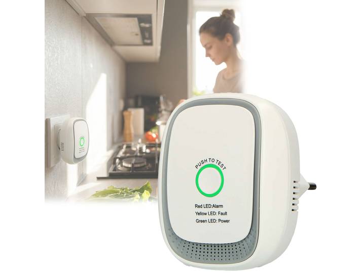 Methan & Erdgas Detektor für die Steckdose, 70dB