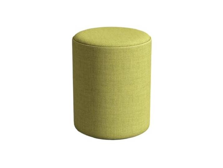 DANNMPX Sitzhocker Wohnzimmer Moderner Runder Fußhocker, Gepolsterter Hocker, Bequemer Leinenstoff Zusätzliche Sitzplätze(Grün)