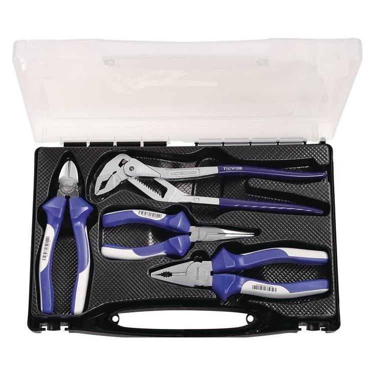 Tecwerk Zangensatz Inhalt 4-teilig verchromt Kunststoffkoffer (240 mm) (2000810814)