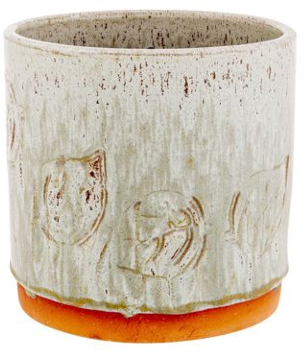 Cosy @ Home Bloempot Sabana Reactive Glazing Greige voor op tafel