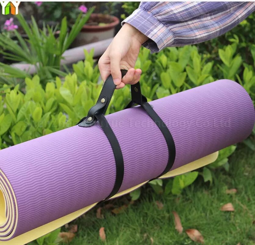 INF Verstellbare PU-Lederriemen für Outdoor-Matten & Teppiche Schwarz