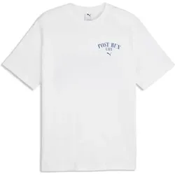 Puma Herren Freizeit / Mode Sommer GJ T-Shirts / Tanks T-Shirts/Tanks ku.Arm He/Uni GRAPHIC Puma Cafe Relaxed Tee, Größe XL in Weiß Weiß